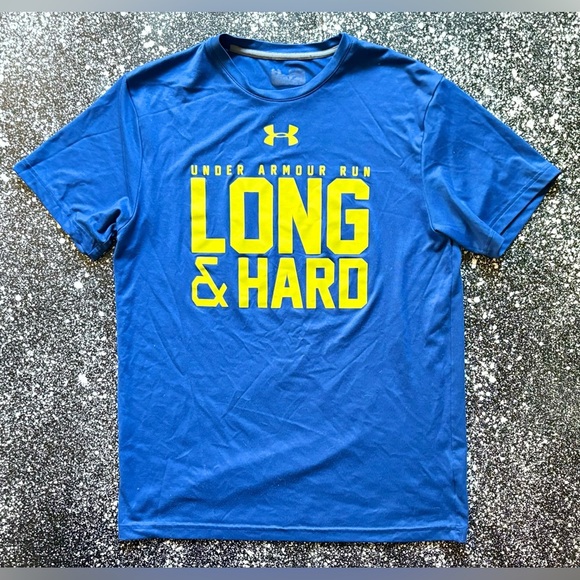 Under Armour ‘Long & Hard’ Running T-Shirt Size Medium - Picture 1 of 3
